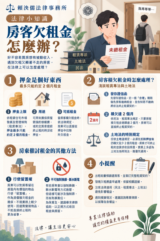房客積欠租金怎麼辦?