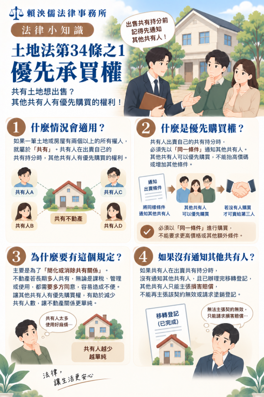 什麼是土地優先購買權?土地法第34條之1