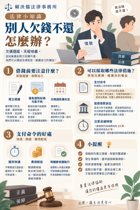 別人欠錢不還怎麼辦?